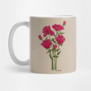 Pink Flower Bouquet Painting Mug